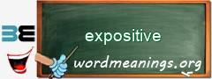WordMeaning blackboard for expositive